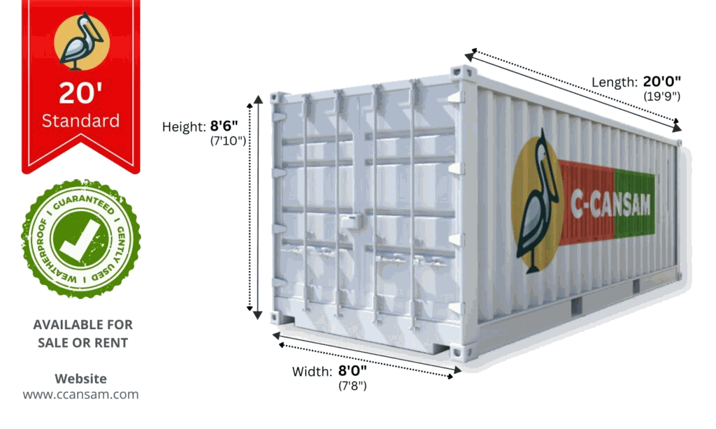 20' Standard shipping container for sale in Saskatchewan